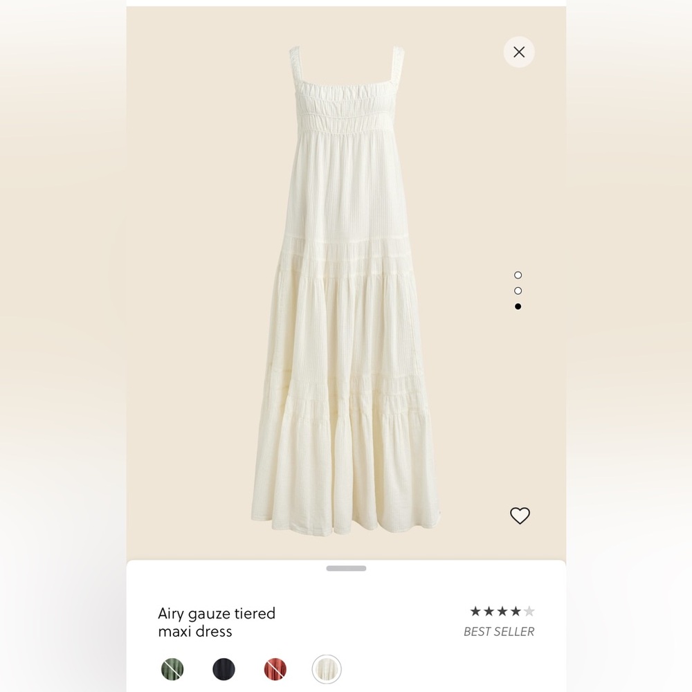 NWT J.Crew Airy Gauze Tiered Maxi Dress | ivory | size small